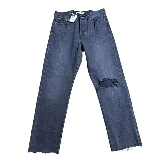 Levis Wedgie Straight Jeans Women’s 29x29 Button Fly Big E Black NWT List $108 - Picture 2 of 11